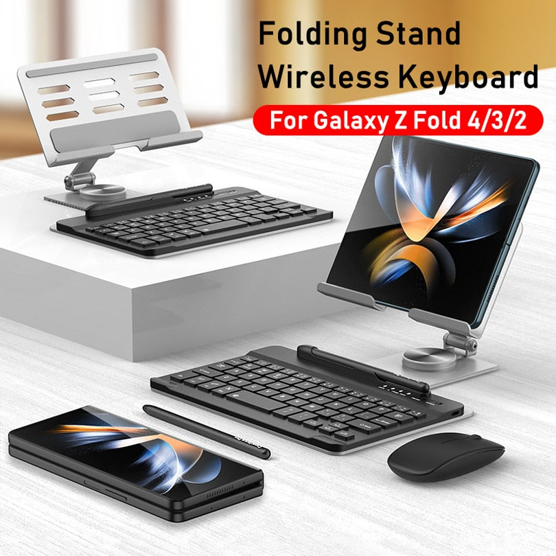 Magnetic Foldable Wireless Pro Keyboard Tablet Holder - Image 2