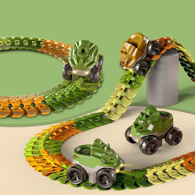 Dinosaur Traffic Jam Gravity Race Track Toy - Image 1