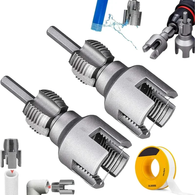 Pipe Thread Reamer & Edge Cutter Drill Attachment Tool - Image 6