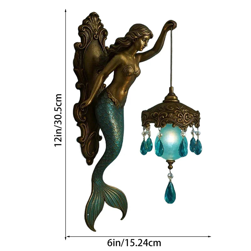 Sea Whisper Vintage Mermaid Themed Wall Lamp Decor - Image 4