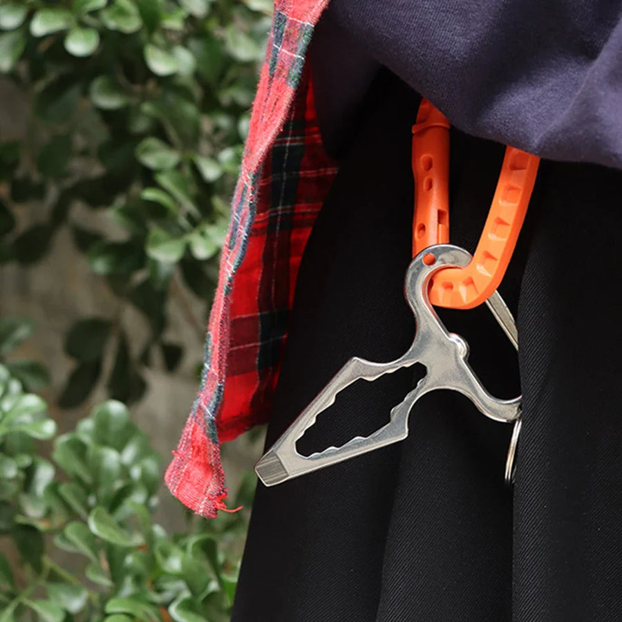 Stainless Steel Survival Multi-Tool Bottle Opener Camping Wrench - Image 1