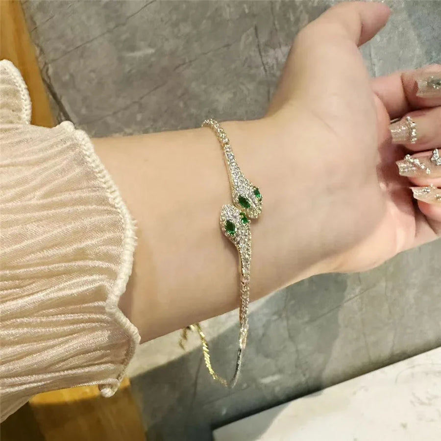 Zircon Stone Adjustable Snake Bracelet - Image 1