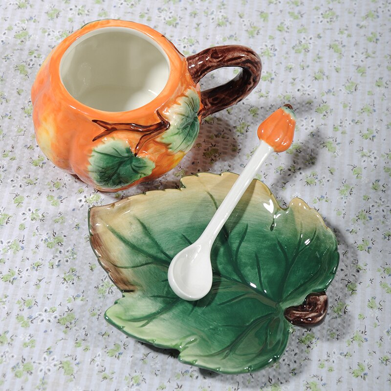 Creative Ceramic Pumpkin Mug Set - Image 1