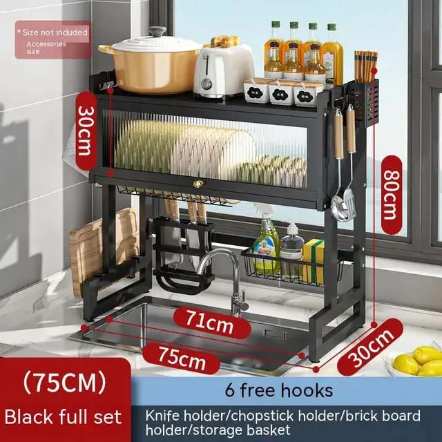 Modern Kitchen Over The Sink Organizer Dish Rack - Image 9