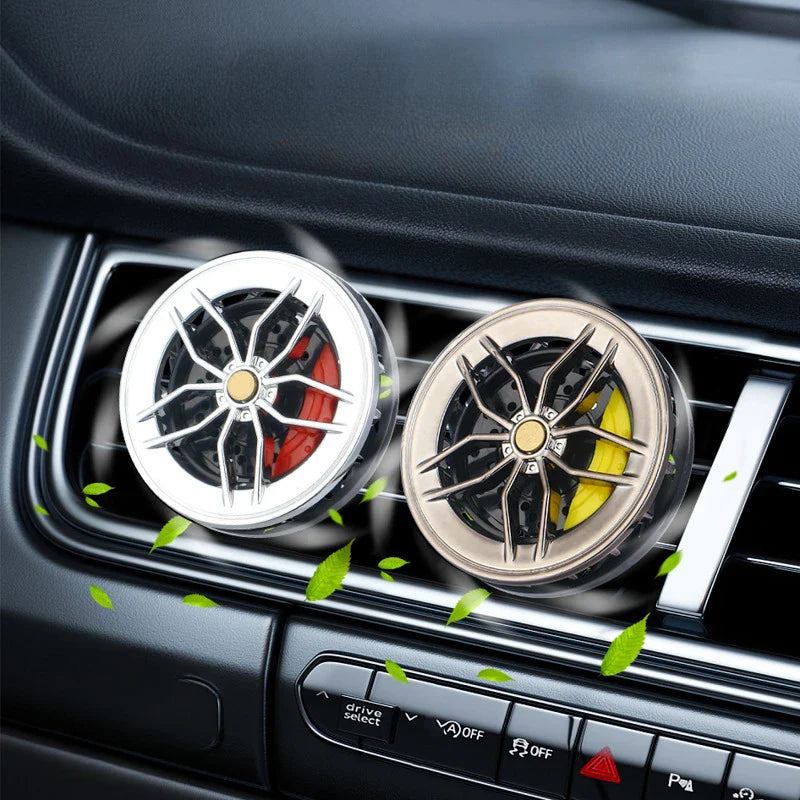 Stylish Wheel Air Vent Rotatable Aromatherapy Car Air Freshener - Image 1