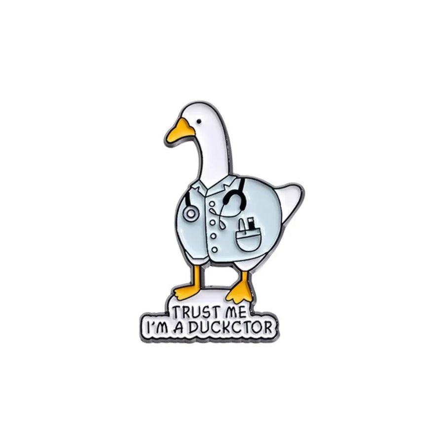 Trust Me Dogtor & Ducktor Label Pin
