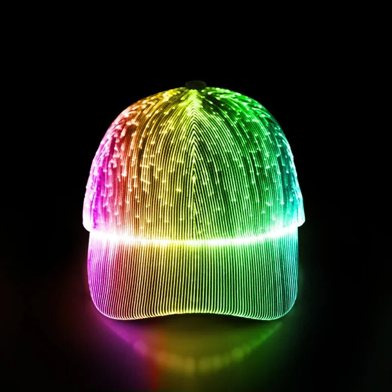 Luminight Rechargeable Fiber Optic Glow Baseball Cap - Image 2