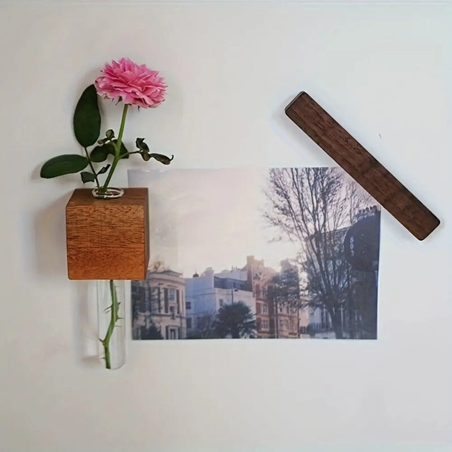 Wooden Magnetic Flower Tube Vase - Image 2