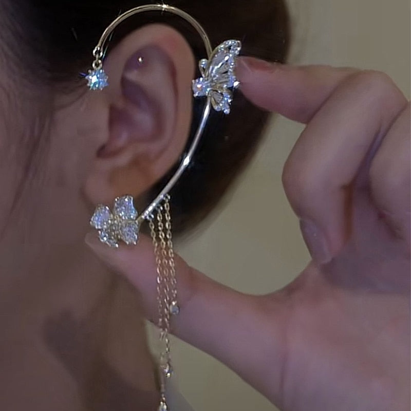 Butterfly Flower Tassel Ear Clip - Image 7