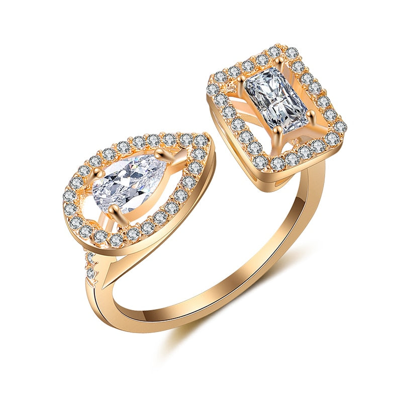 Water Drop Zircon Chic Adjustable Ring - Image 4
