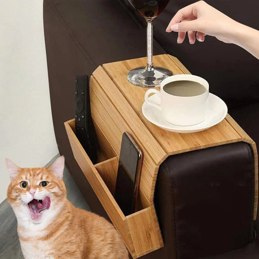 Sofa Side Foldable Cup Holder Tray Organizer - Image 1