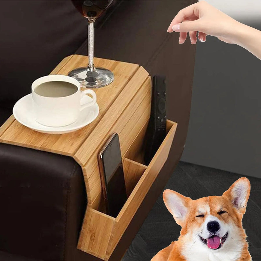 Sofa Side Foldable Cup Holder Tray Organizer - Image 0