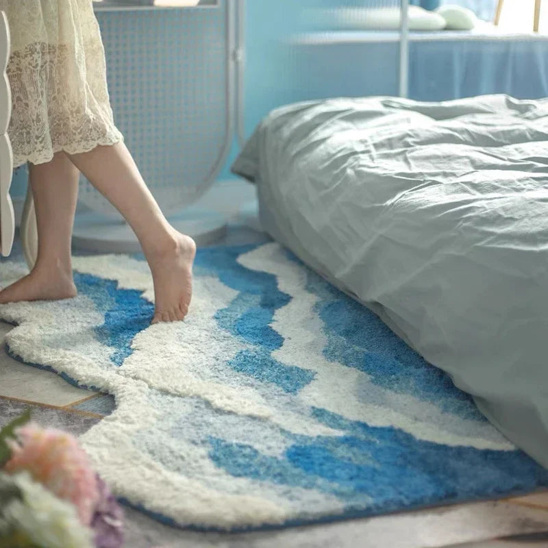 Soft Surf Anti-Slip Plush Wave Rug - Image 1