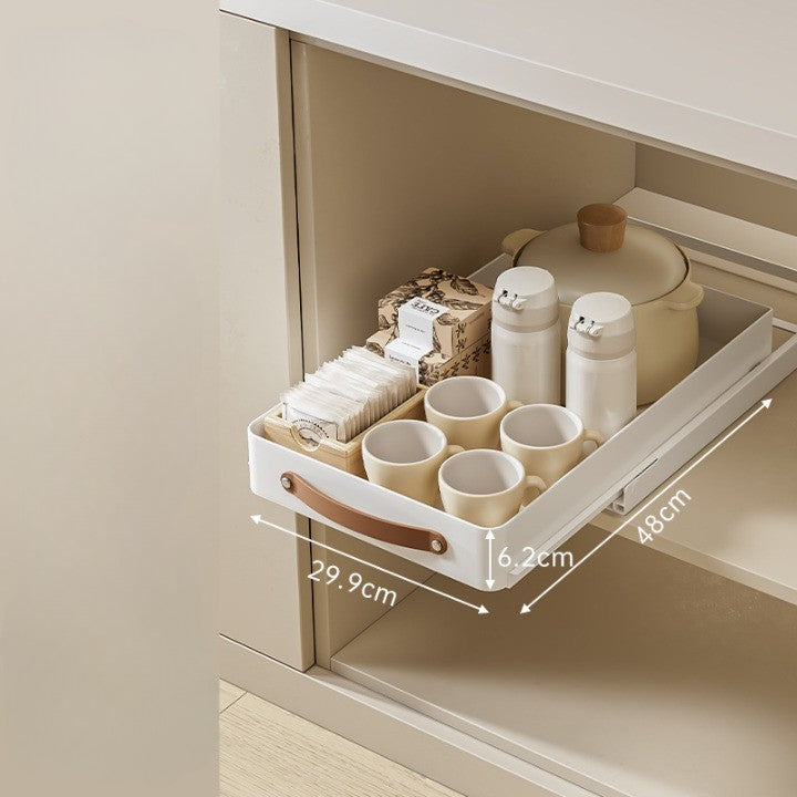 Stainless Steel Pull-Out Storage Kitchen Organizer Tray - Image 8