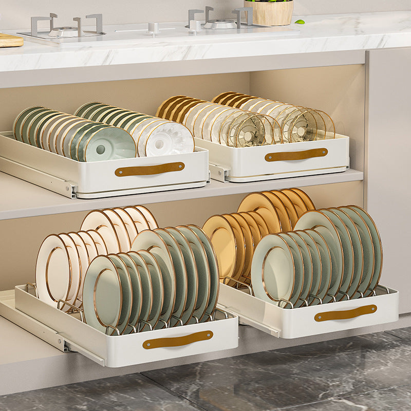 Stainless Steel Pull-Out Storage Kitchen Organizer Tray - Image 1