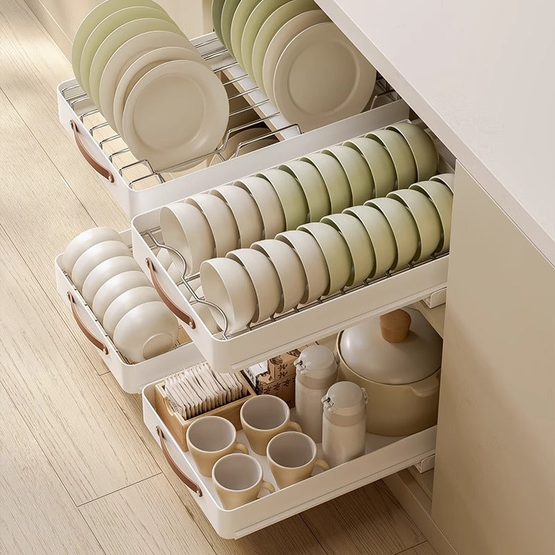 Stainless Steel Pull-Out Storage Kitchen Organizer Tray - Image 0