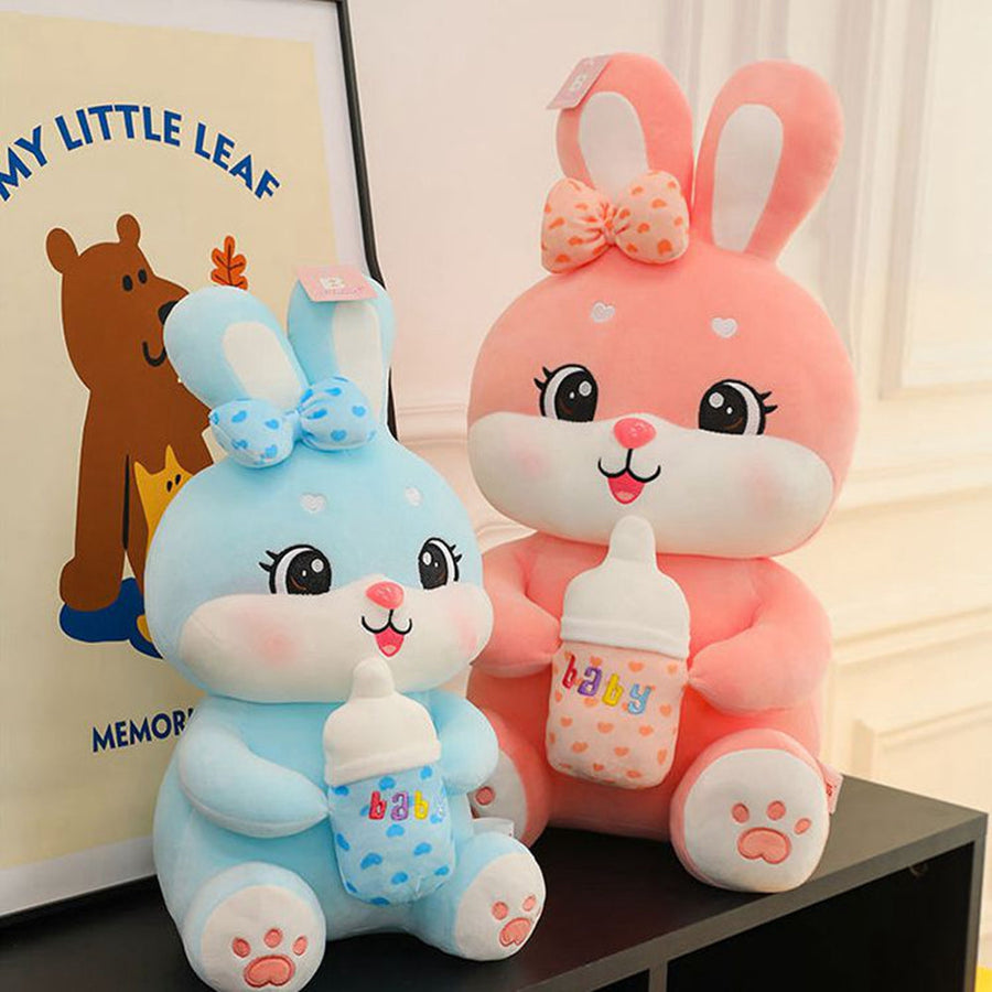 Sweet Bottle-Hugging Bunny Plush - Image 1