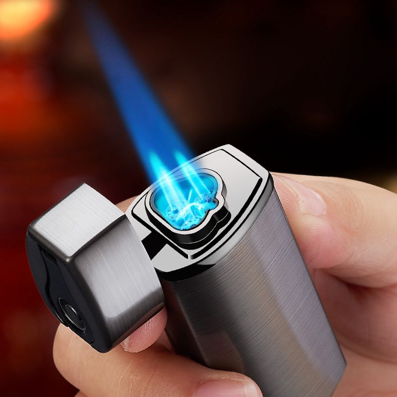 Triple Flame Windproof USB Charging Jet Lighter - Image 2