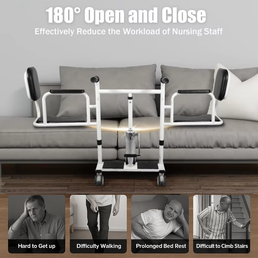 4-in-1 Shower & Transport Hydraulic Patient Lift Nursing Chair - Image 2