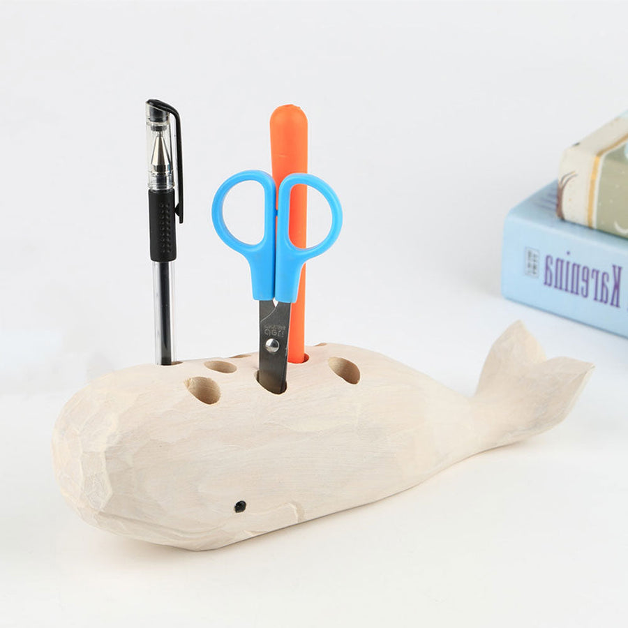 Wooden Whale Creative Pen Holder - Image 4
