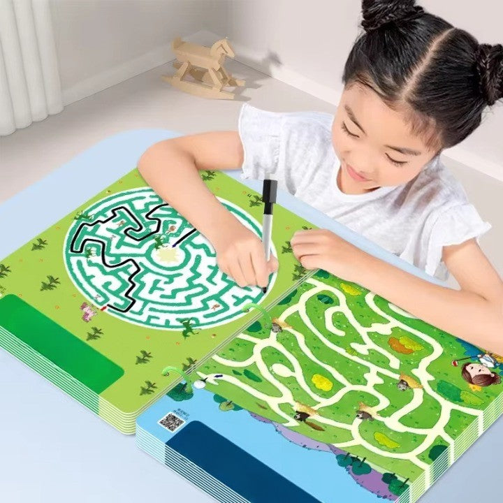 Kids Magical Reusable Maze Training Activity Book - Image 1