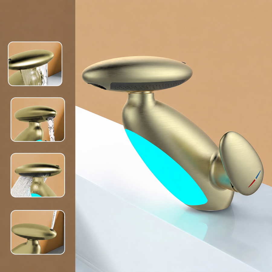 Sirena LED Whale Pull-Out Bathroom Sink Faucet
