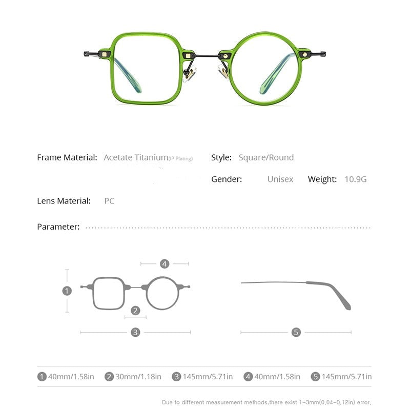 Irregular Shape Geeky Titanium Eyeglasses - Image 1
