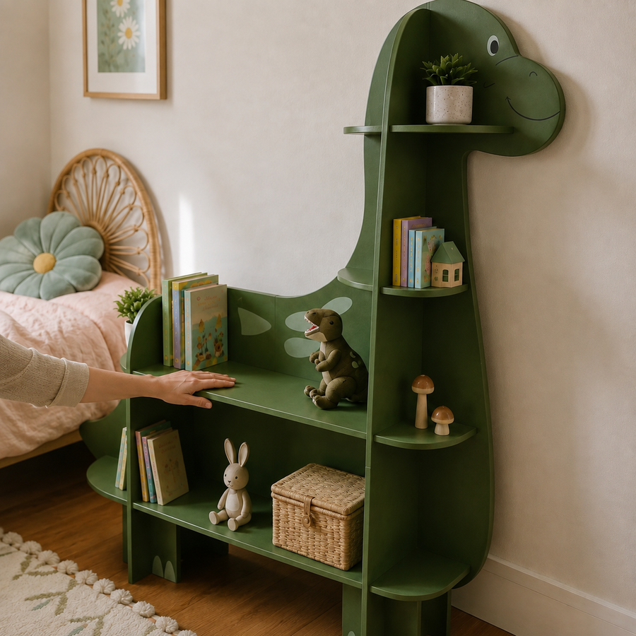 Field Camp Dinosaur Kids Display Bookshelf Storage