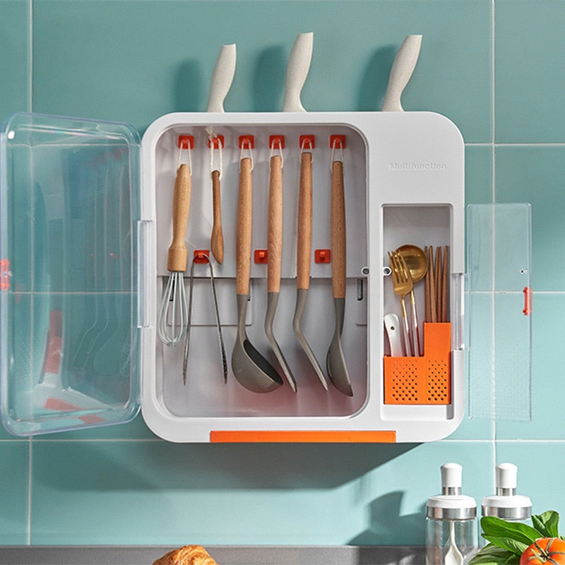 Multifunctional Wall Silverware Storage Box - Image 1