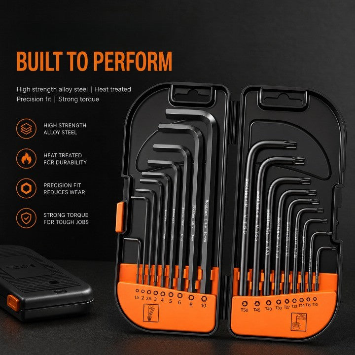 Six Point Hex Key Allen Wrench Set