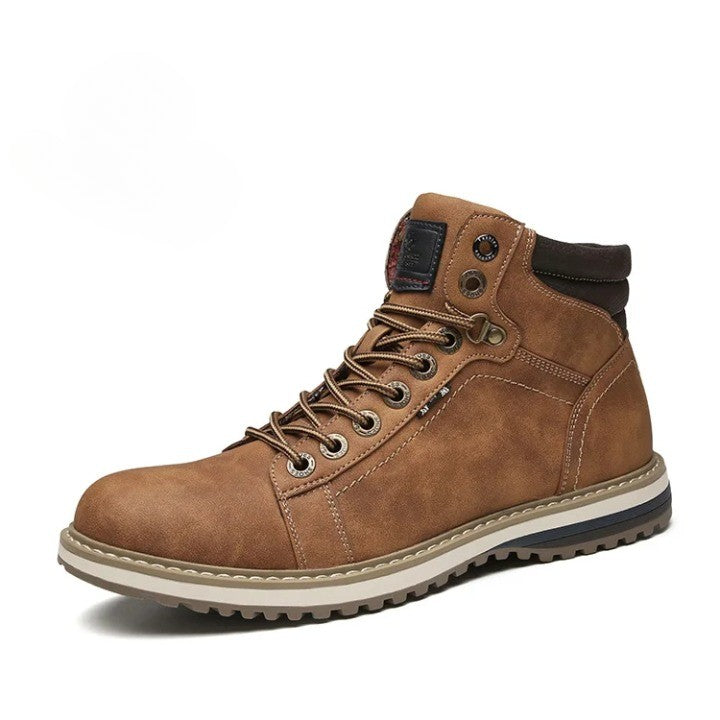 Italian Vintage Leather Lace-Up Warm Winter Boots - Image 6