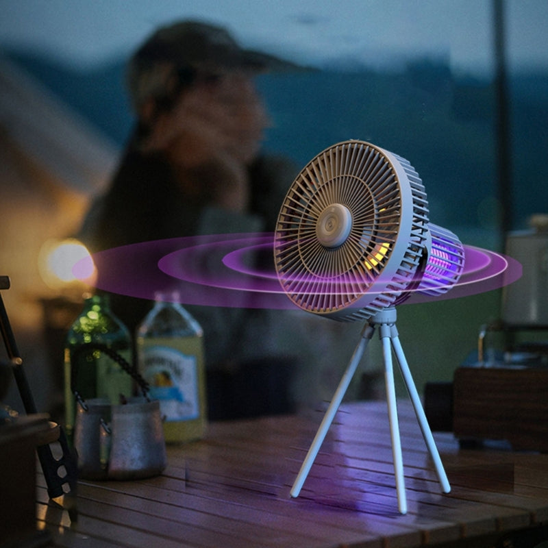 Portable Outdoor Mood Light Rechargeable Fan - Image 1