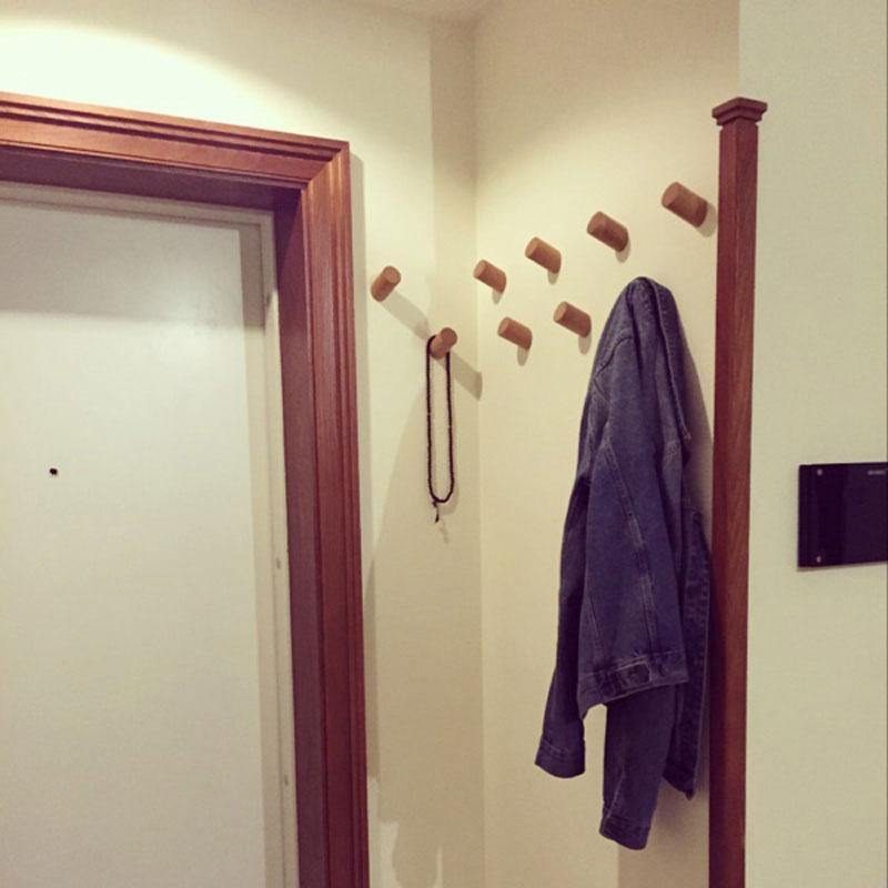 Nordic Wooden Easy Wall-Mounted Clothes Hanger - Image 1
