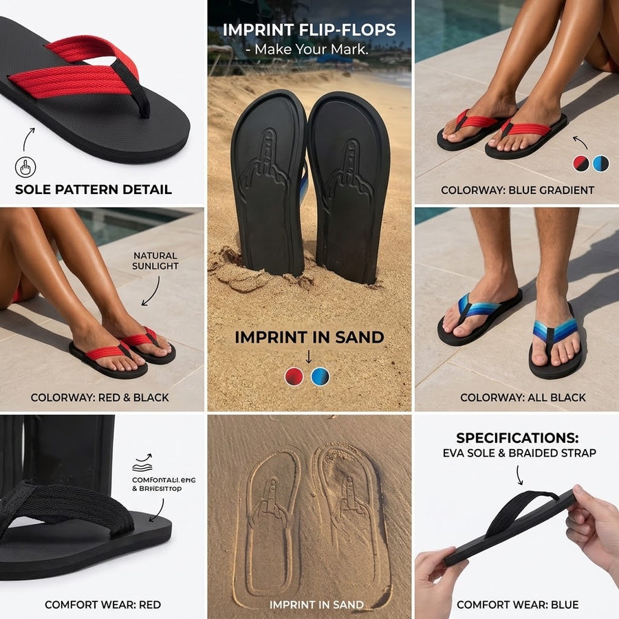 Buzz Off Middle Finger Beach Slippers
