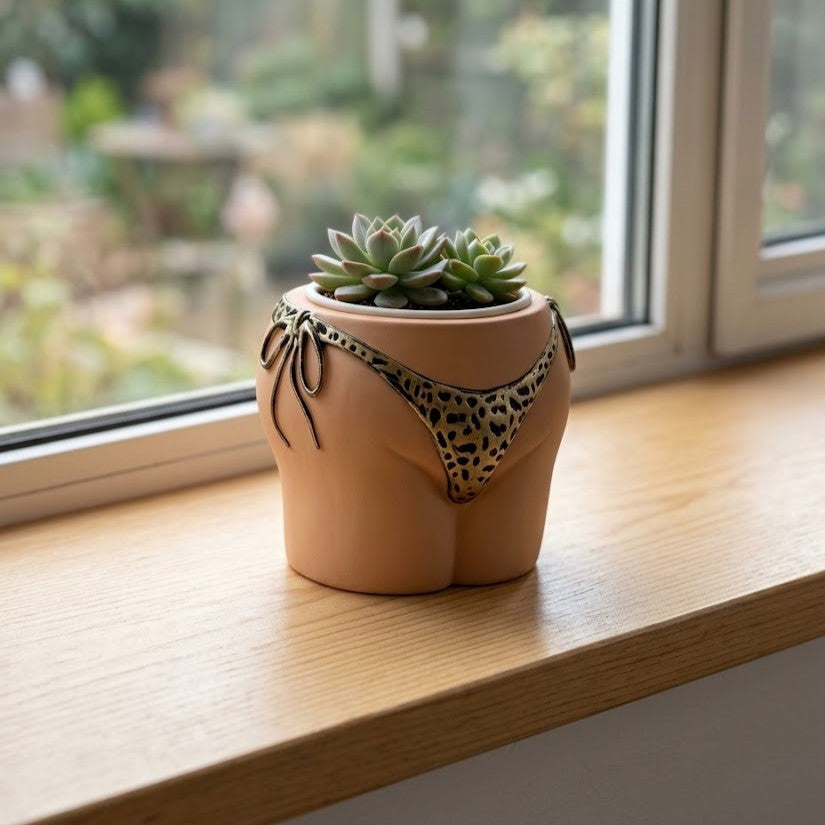 Blumentopf im Bikini-Körper-Design