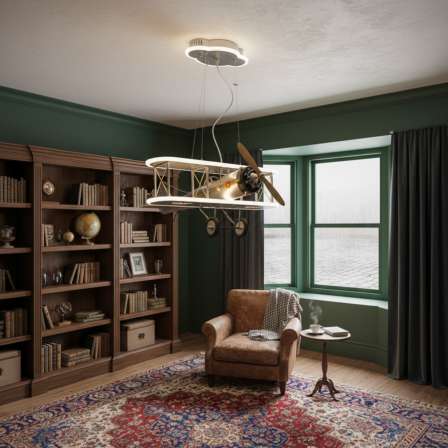 Vintage Plane Fun Bedroom Ceiling Lamp - Image 2