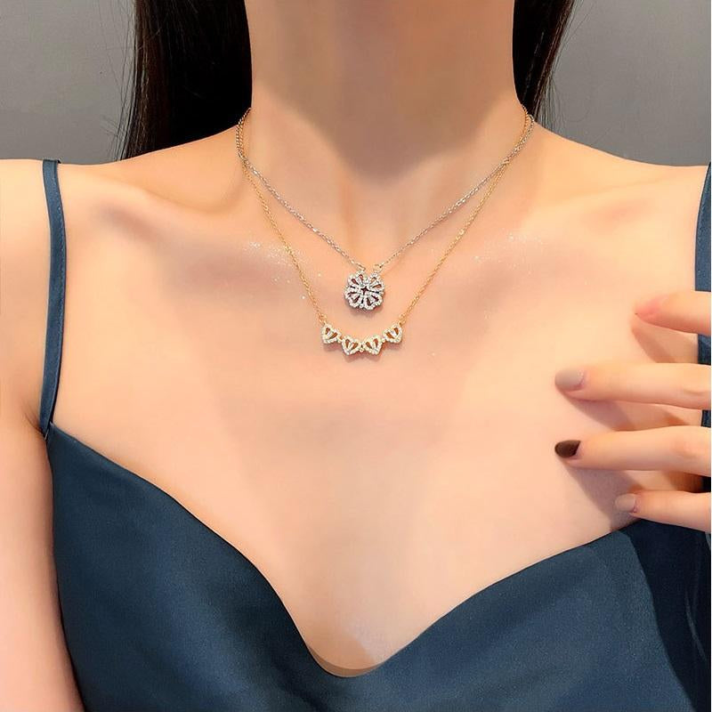 Cute Four Heart Magnet Necklace - Image 2