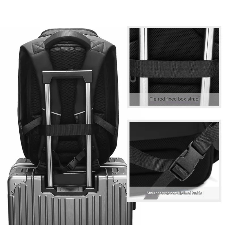 Business Travel RFID Blocking Pocket Multi-Layer Backpack - Image 1