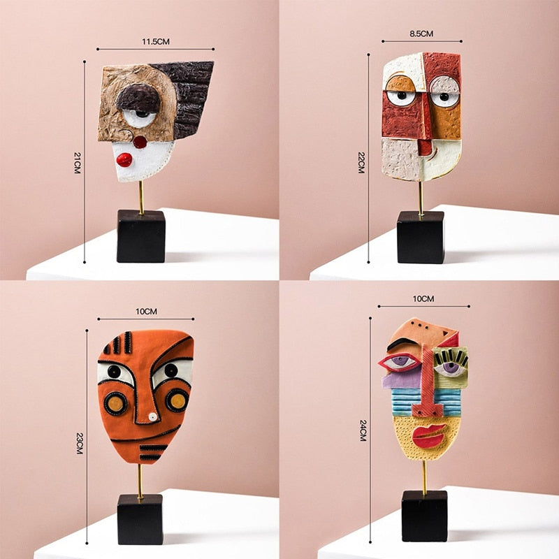Abstract Pop Art Face Home Sculpture - Image 4