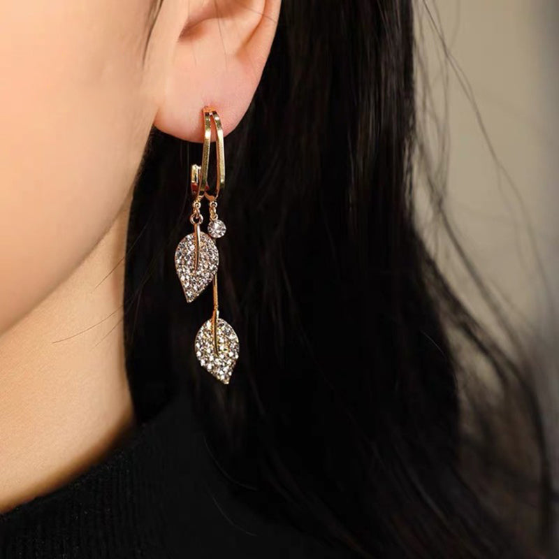 Nature Elegance Crystal Long Tassel Earrings - Image 1