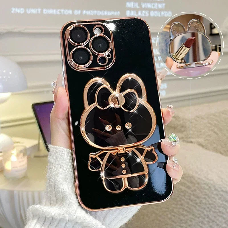 3D Bunny Korean Style Mirror iPhone Case - Image 3