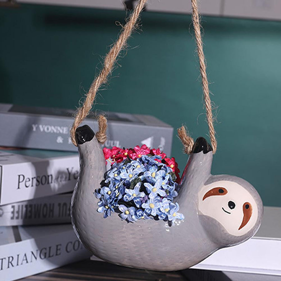 Ceramic Happy Sloth Flower Pot - Image 2