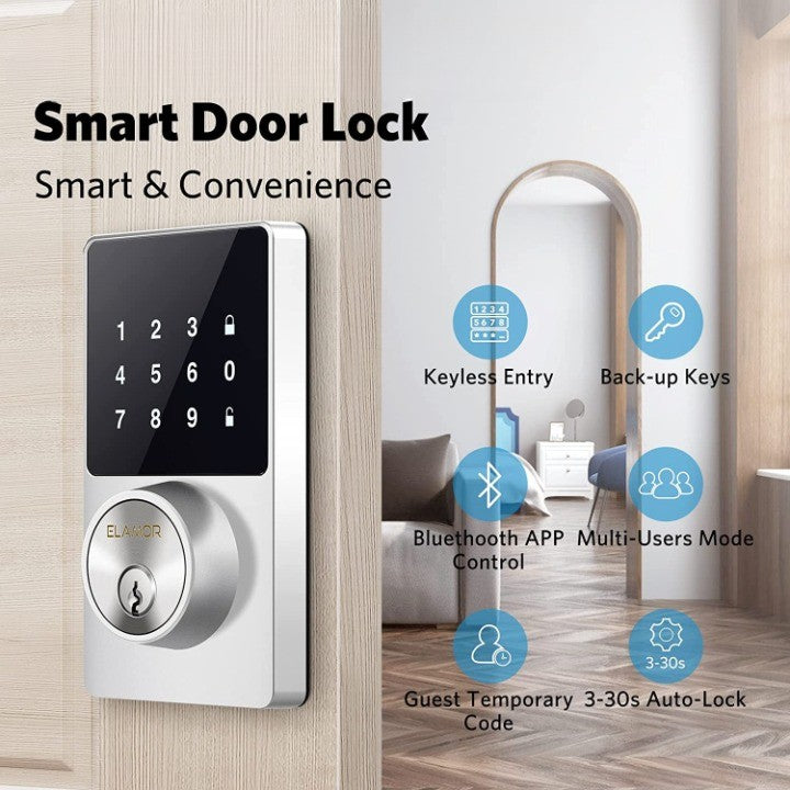 Touchscreen Keyless Smart Shield Entry Door Lock - Image 2