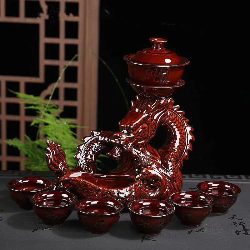 Ceramic Portable Traditional Dragon Tea Set - Image 5