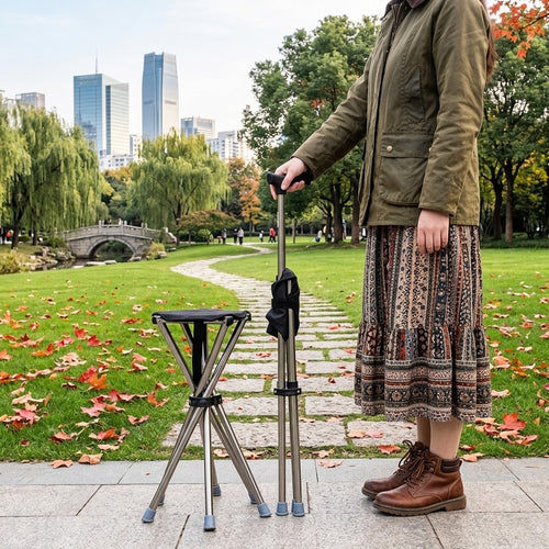 Sit Anywhere Folding Cane Stool