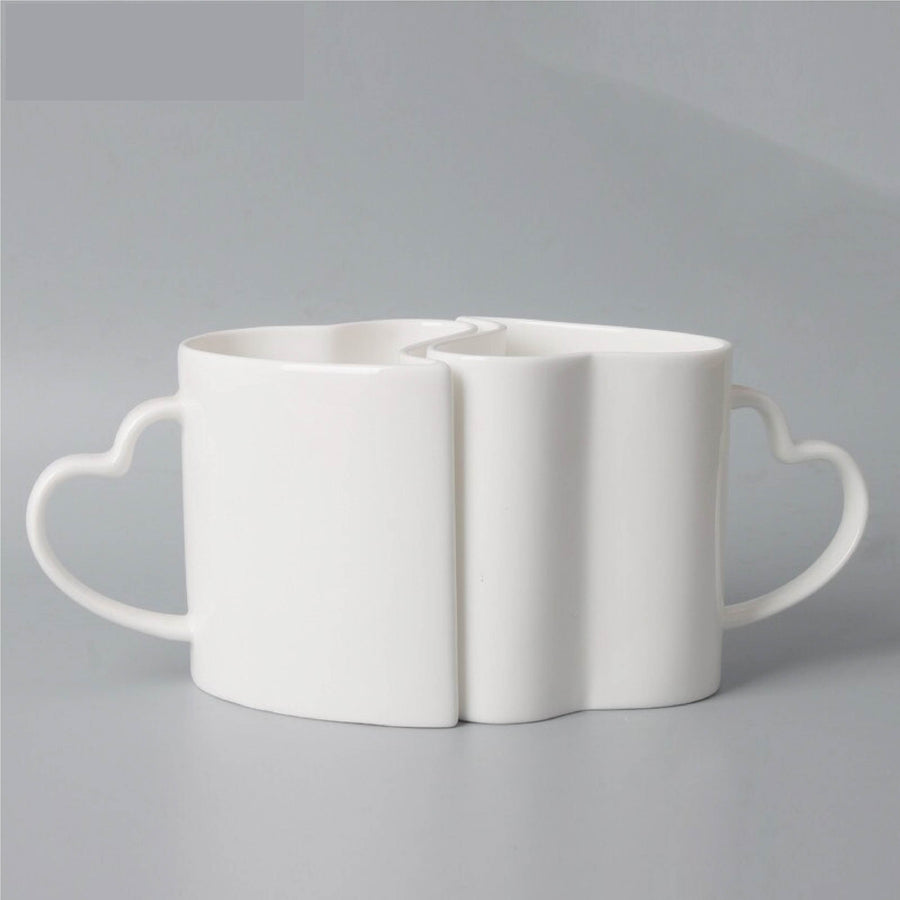 2pcs Valentines day Heart Shape Couple Mug - Image 1