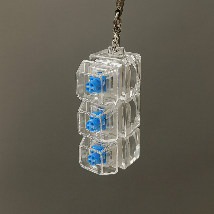 Mechanical Cube Click Fidget Keychain - Image 1