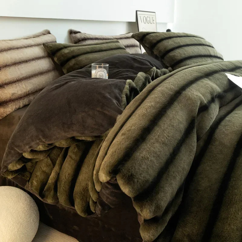 Soft Dream Furry Velvet Comforter Bedding Set - Image 1
