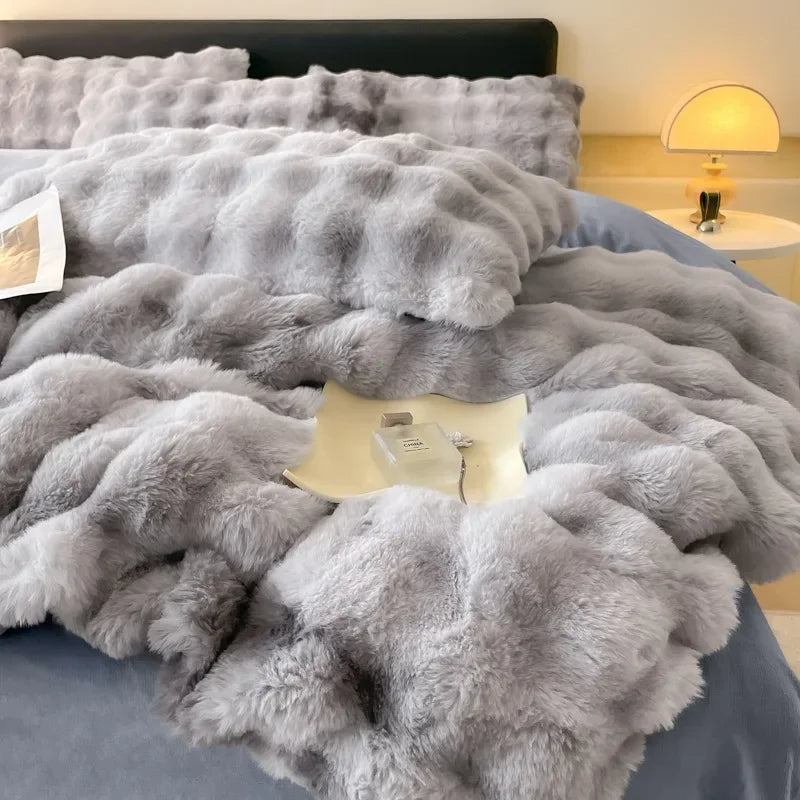 Soft Dream Furry Velvet Comforter Bedding Set - Image 5
