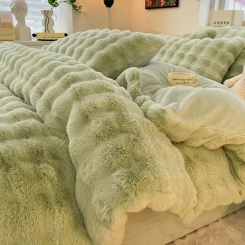 Soft Dream Furry Velvet Comforter Bedding Set - Image 6